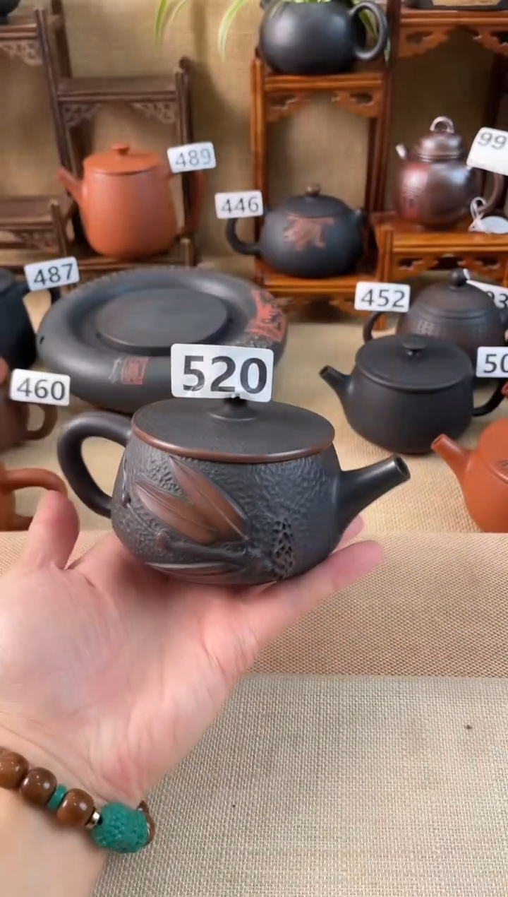 用****6建水紫陶大瑕竹子汉瓦520