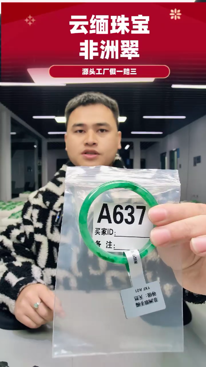 未镶嵌手镯石英质玉（非洲翠）54圈口A637