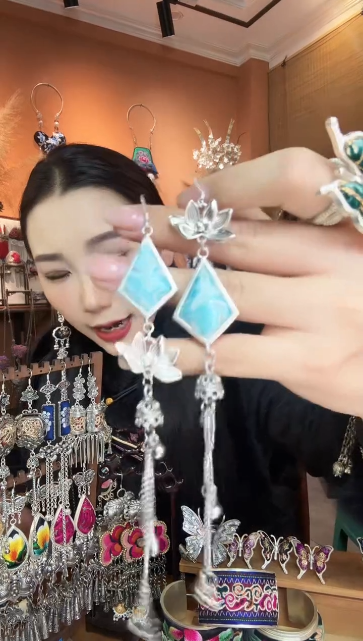 刺绣纯手工民族风耳环