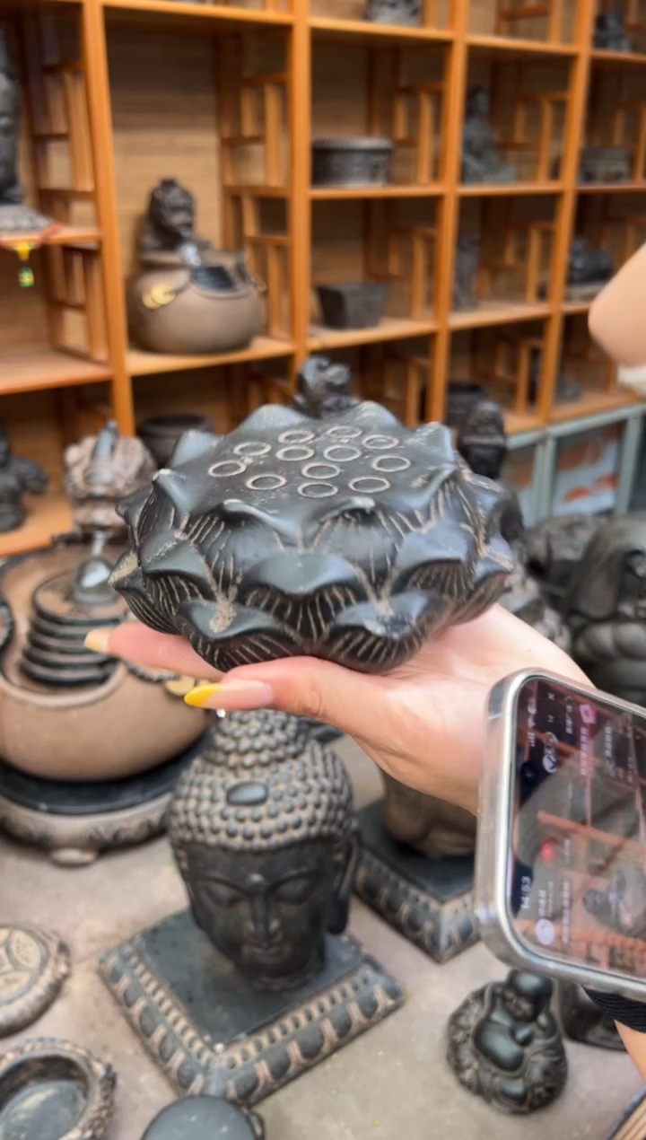 陶土【火山泥】莲蓬实心底座