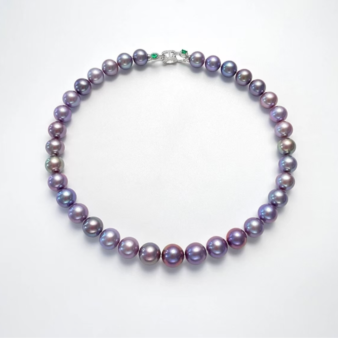 【三生专享】妖紫色淡水珍珠项链8-11m吉尔德四星/s925镶嵌