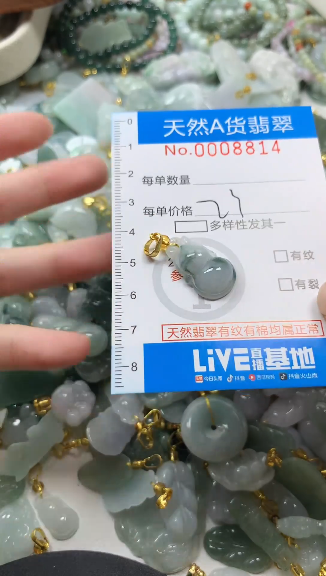 颈饰未镶嵌翡翠净货挂件-8814