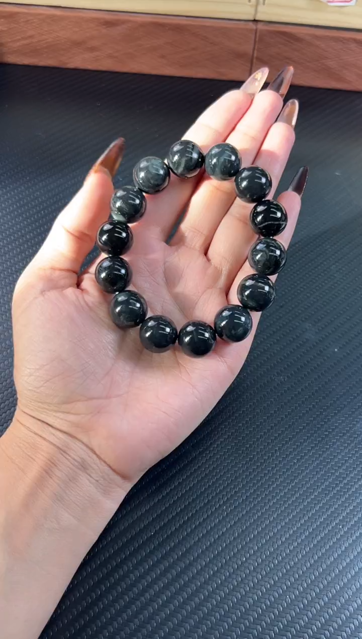 未镶嵌手串和田玉云*若羌微色差卡16Mmp