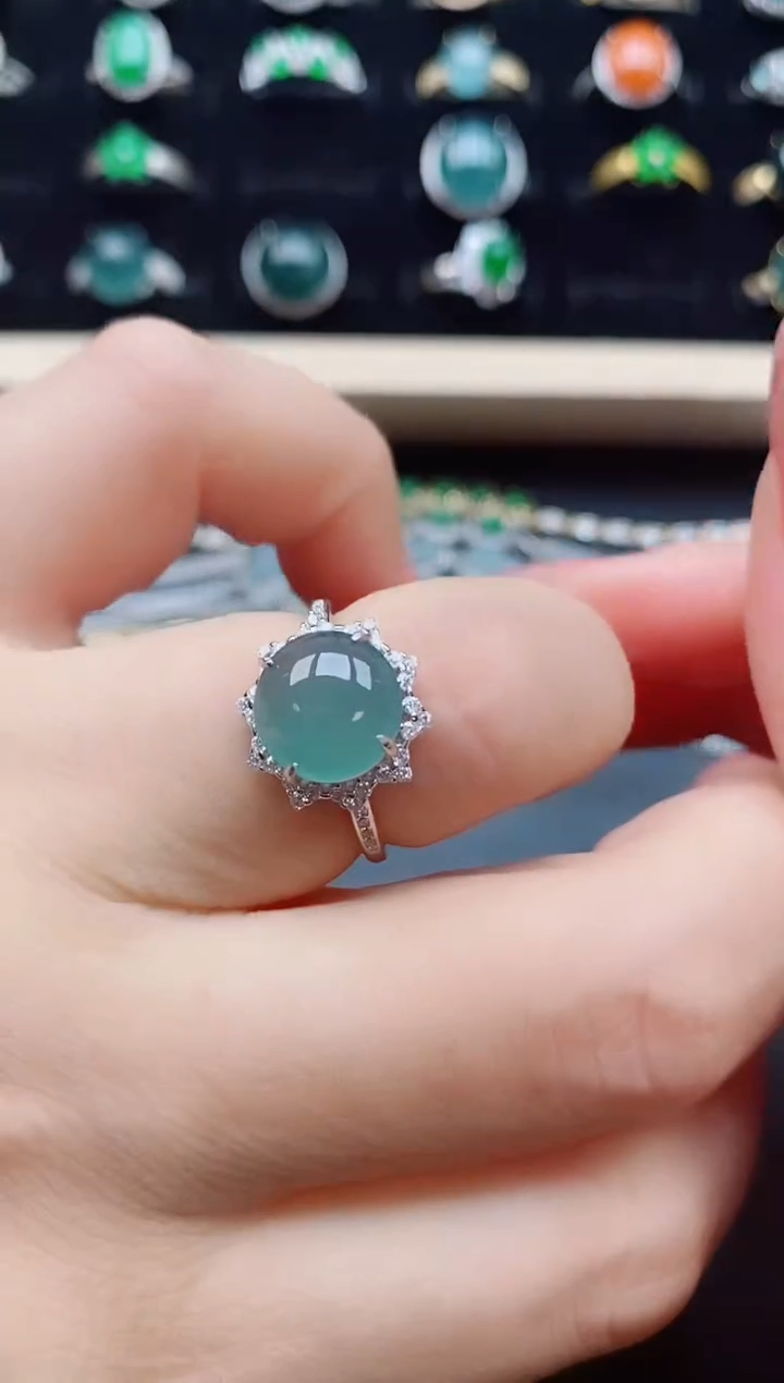 【闪购商品】翡翠戒指银S925镶嵌321321