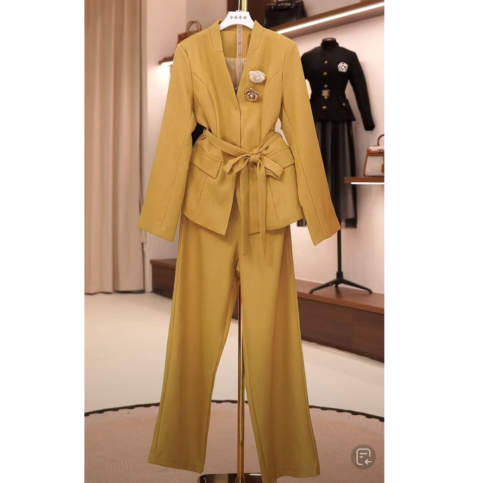 kk037休闲风裤子套装设计师夏季百搭西裤阔腿时尚套装轻奢休闲