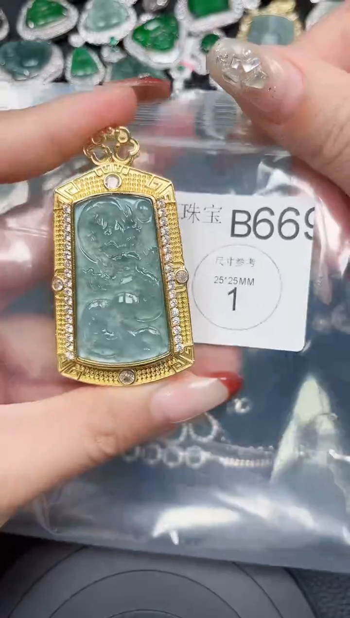 【闪购商品】翡翠颈饰未镶嵌赠皮绳669