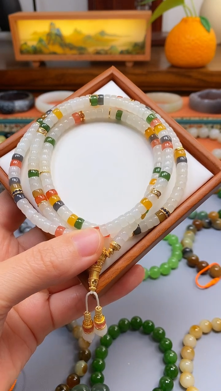 未镶嵌手串和田玉多宝药片