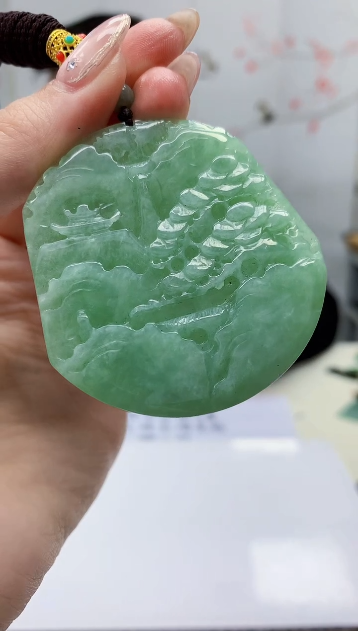 【闪购商品】定制翡翠未镶嵌5152jw-毛货挂件82