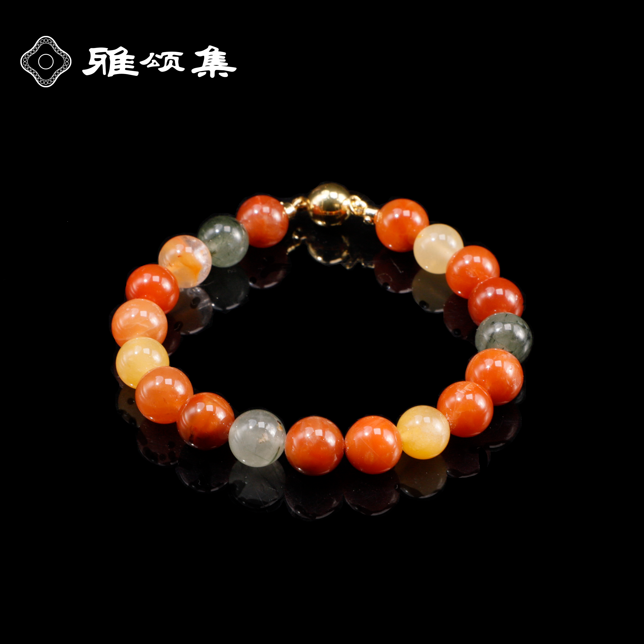 雅颂集【全家福】爆款天然水晶福禄寿兔毛8+水晶手串项链气质G3802