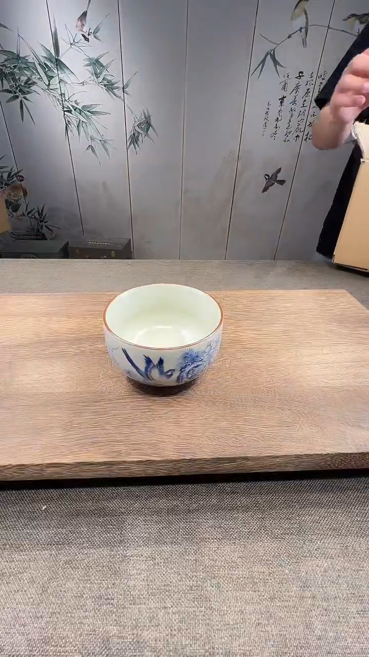 @微光茶器喜鹊铜钱主人杯TJ073