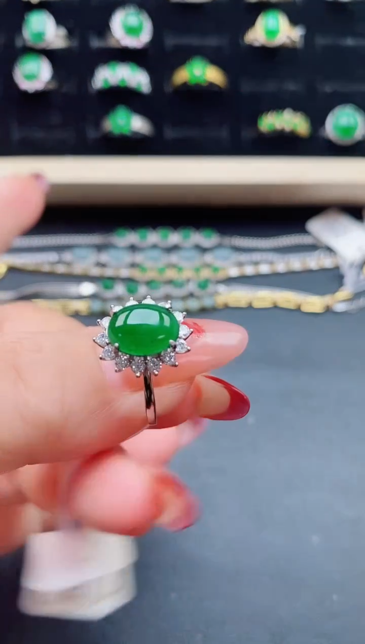 【闪购商品】翡翠戒指银S925镶嵌21321