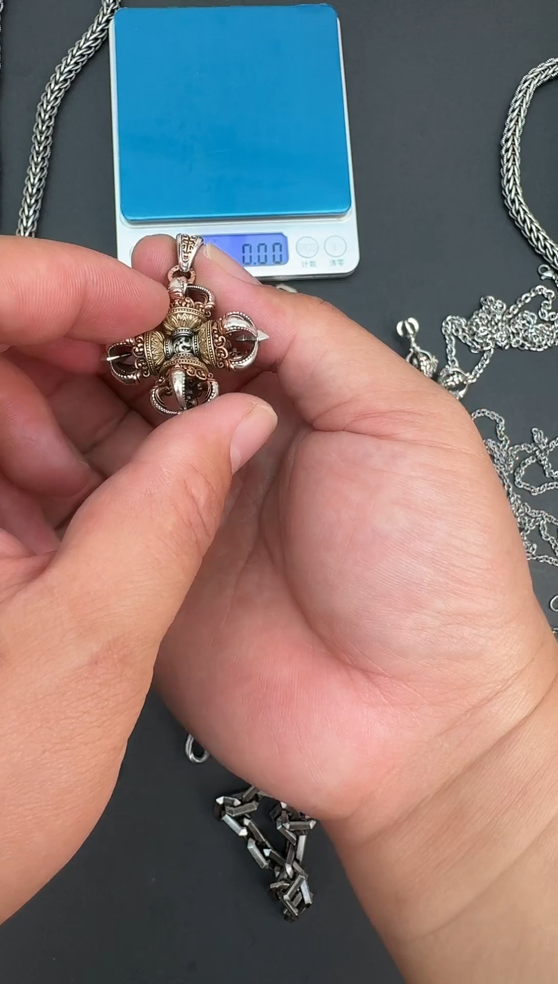 无吊坠925银十字金刚杵