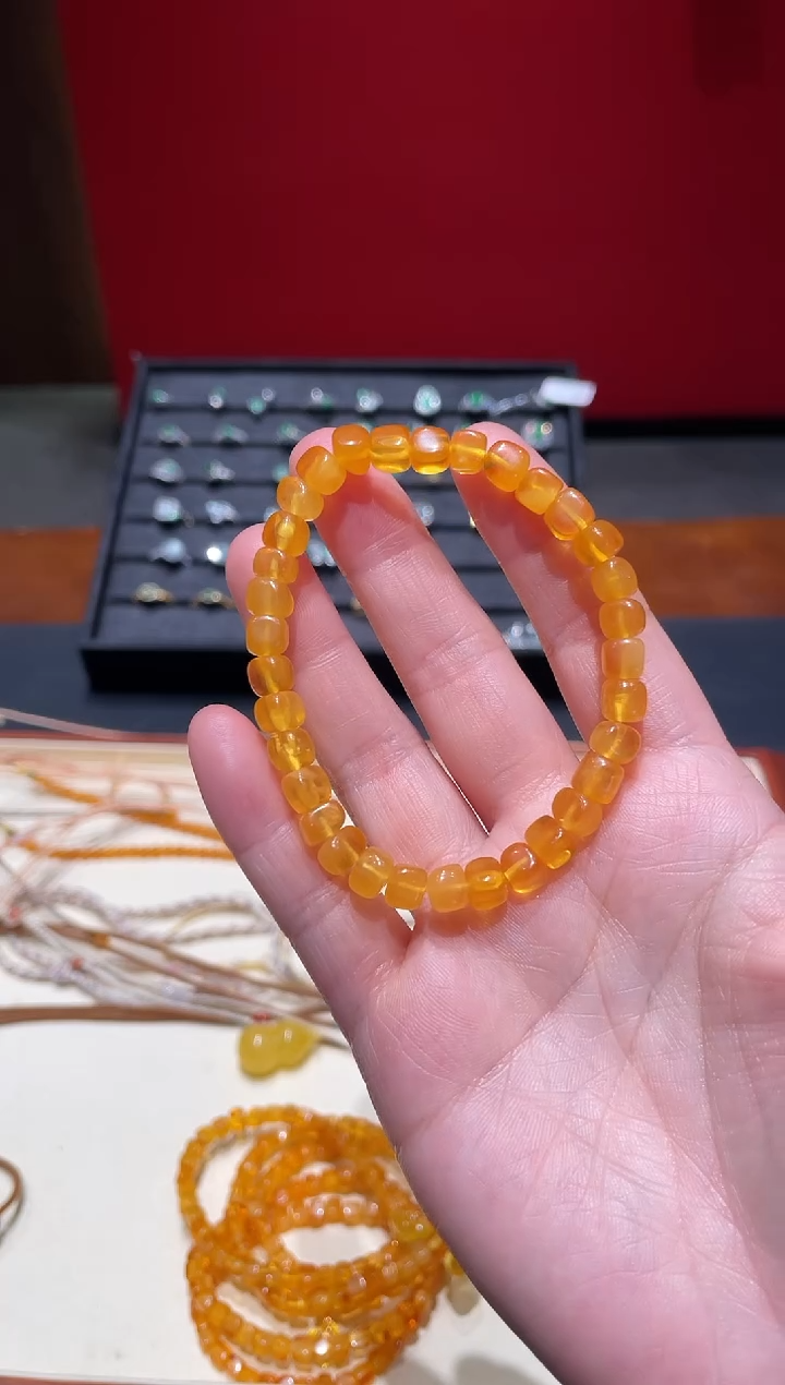 琥珀颈饰未镶嵌蜜蜡手串