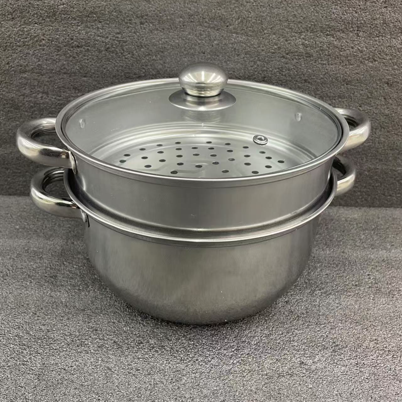 不锈钢双层蒸锅上蒸下煮食品级不锈钢汤锅蒸锅燃气炉电磁炉