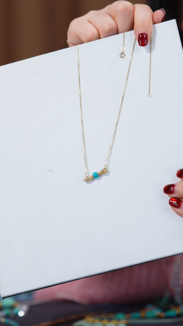 【闪购商品】绿松石项链18K金镶嵌1