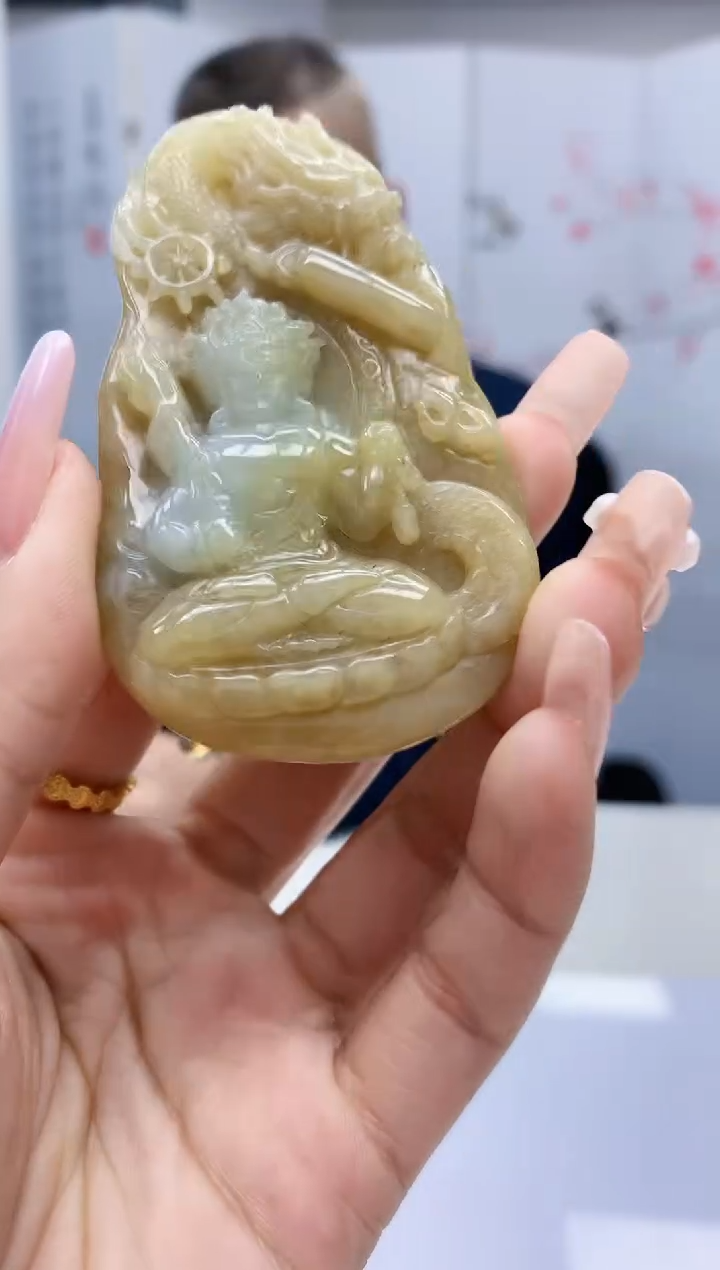 【闪购商品】定制翡翠未镶嵌1502lr-毛货挂件76