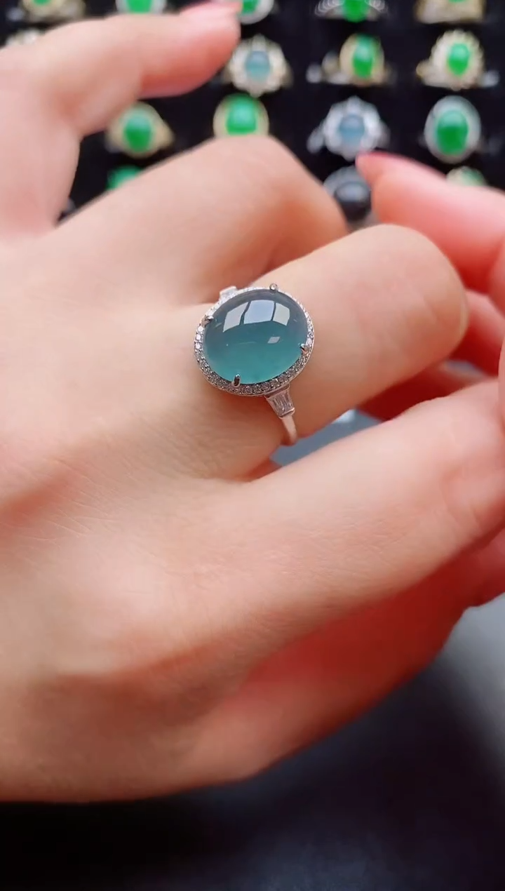 【闪购商品】翡翠戒指银S925镶嵌508080