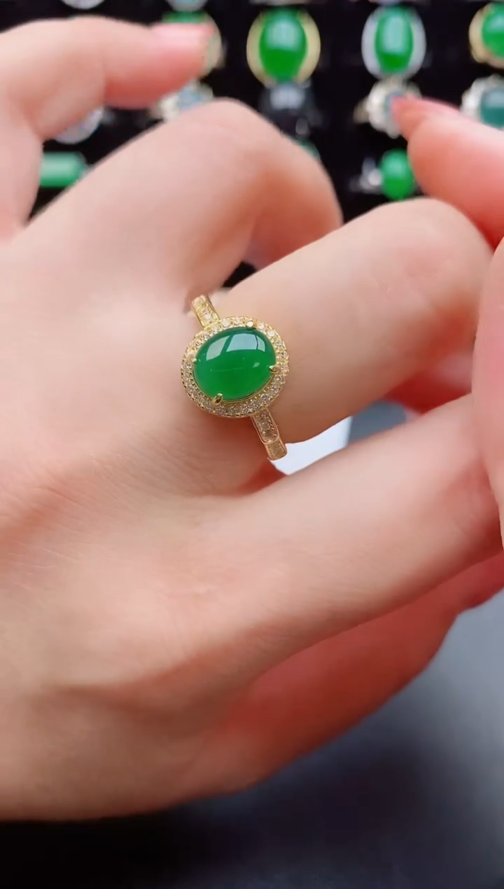 【闪购商品】翡翠戒指银S925镶嵌12121