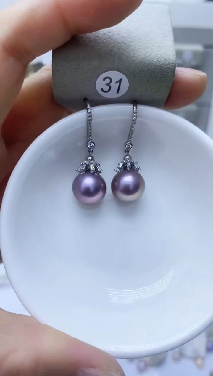 【闪购商品】淡水珍珠耳饰银S925镶嵌31