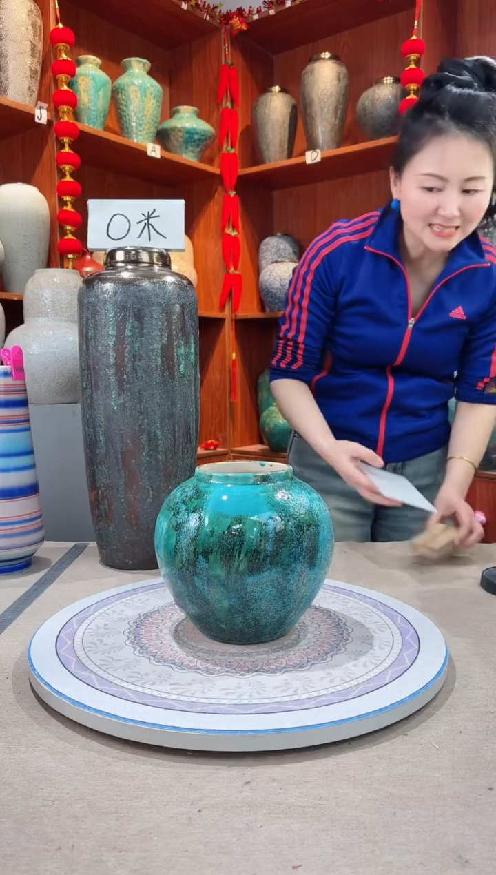 【闪购商品】瓶陶瓷花瓶 无花 微瑕草原绿小号