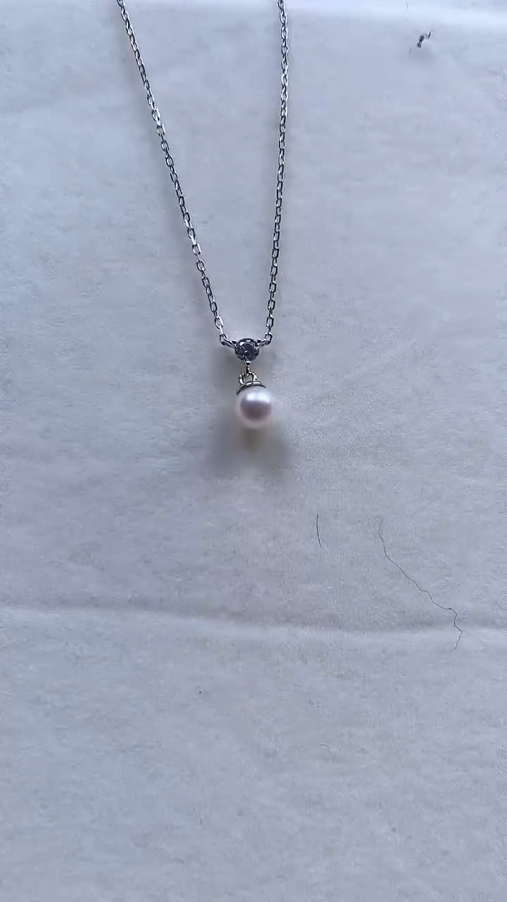 【闪购商品】海水珍珠颈饰银S925镶嵌单钻款珍珠套链