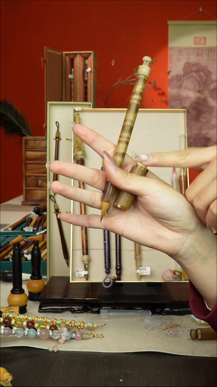 唐*442号闪孤品高货毛笔链接 清水试笔 蘸墨不退