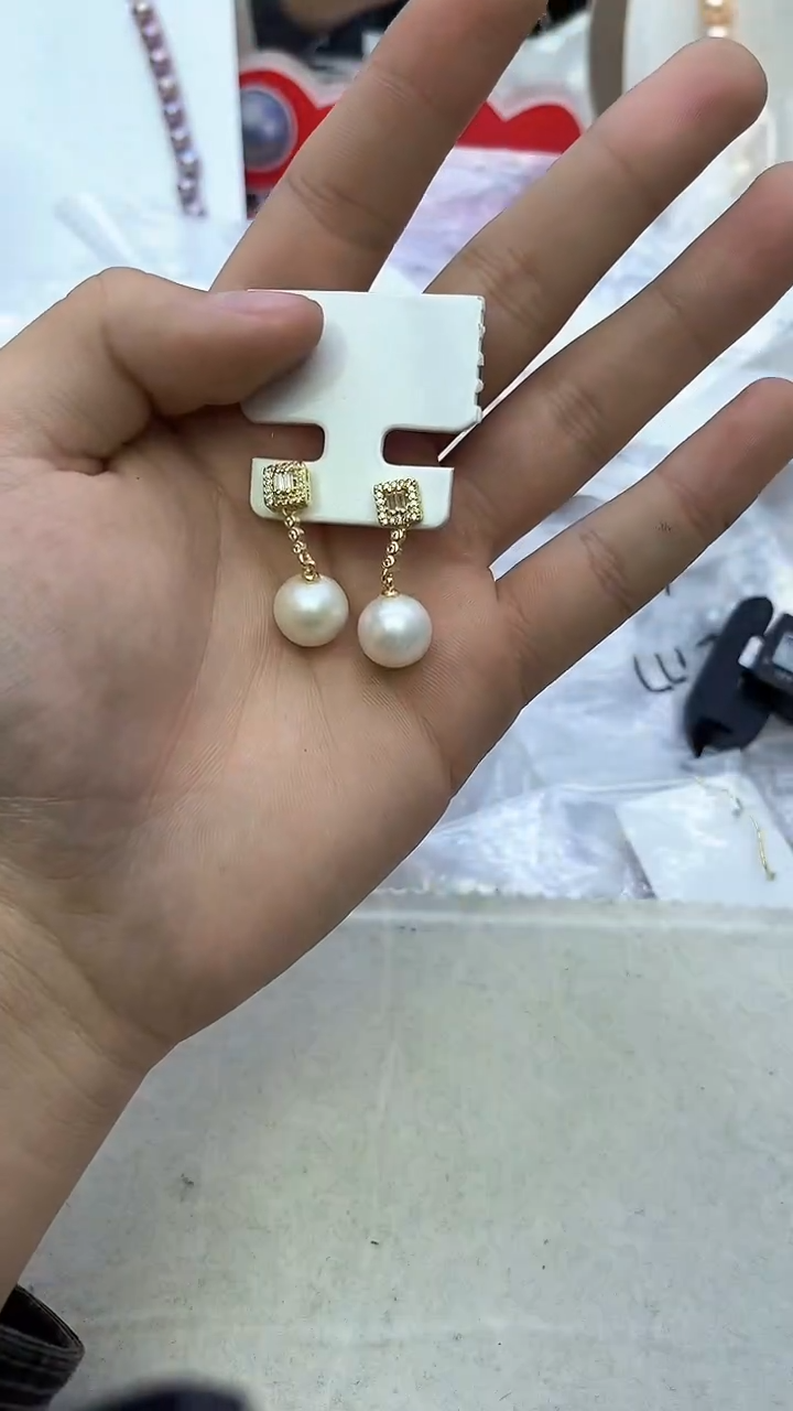 未镶嵌耳坠淡水珍珠白色系耳坠