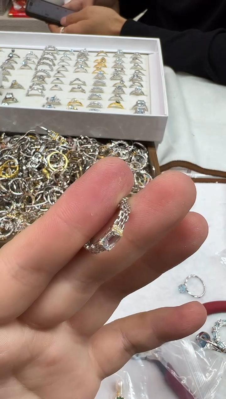 银S925镶嵌戒圈海蓝宝石1230m069多样性发其一