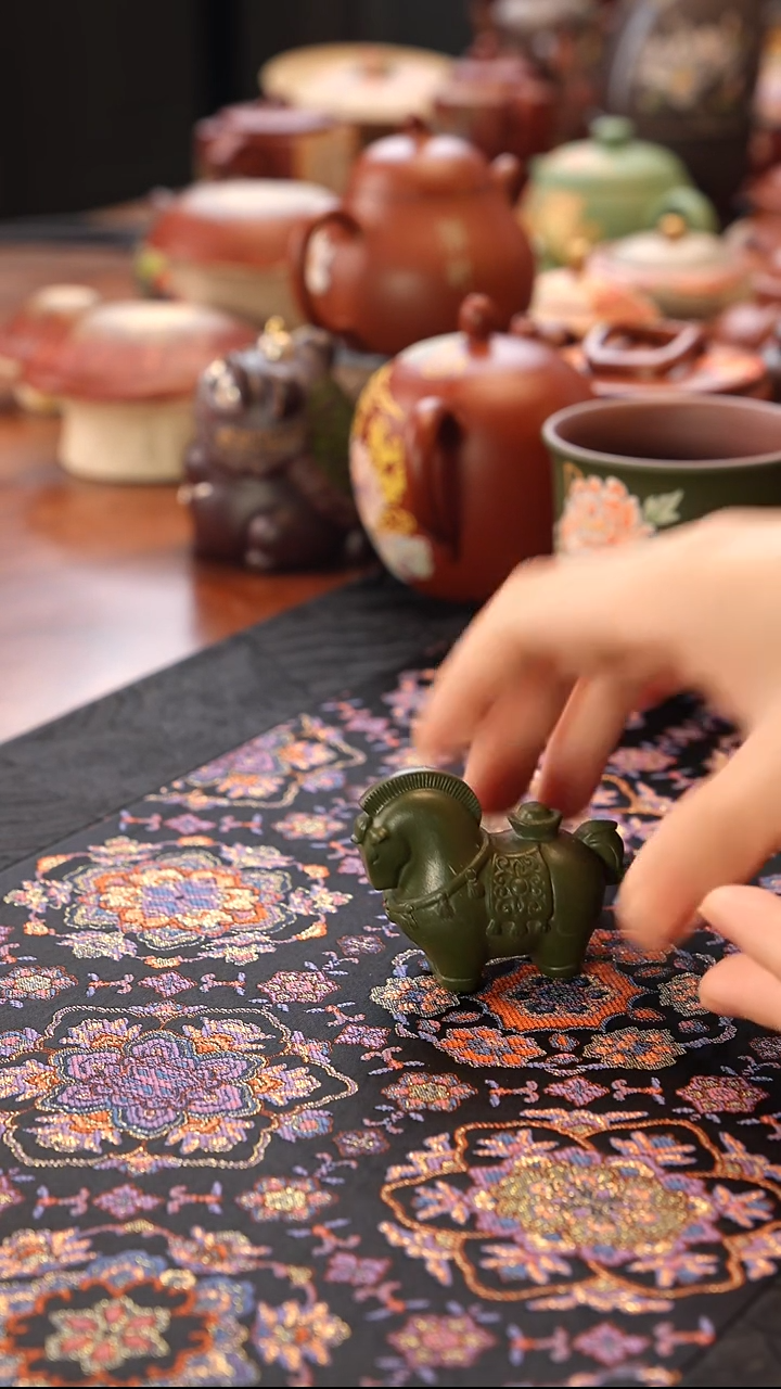 茶壶紫砂绿泥马上有钱