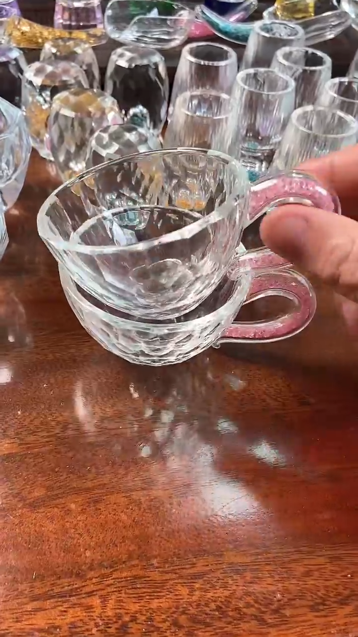 【闪购商品】玺宴新款水晶75毫升咖啡杯粉钻2个装