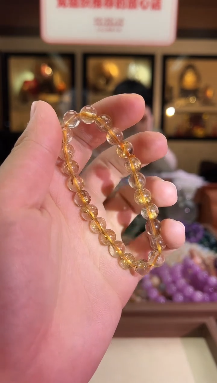 未镶嵌手链水晶9mm+金发晶（多样性发一）
