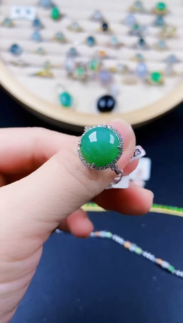 【闪购商品】翡翠戒指银S925镶嵌123141231