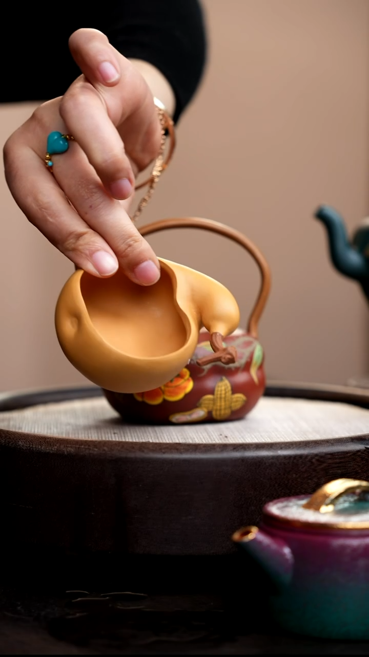 茶壶紫砂芒果段葫芦杯躺式