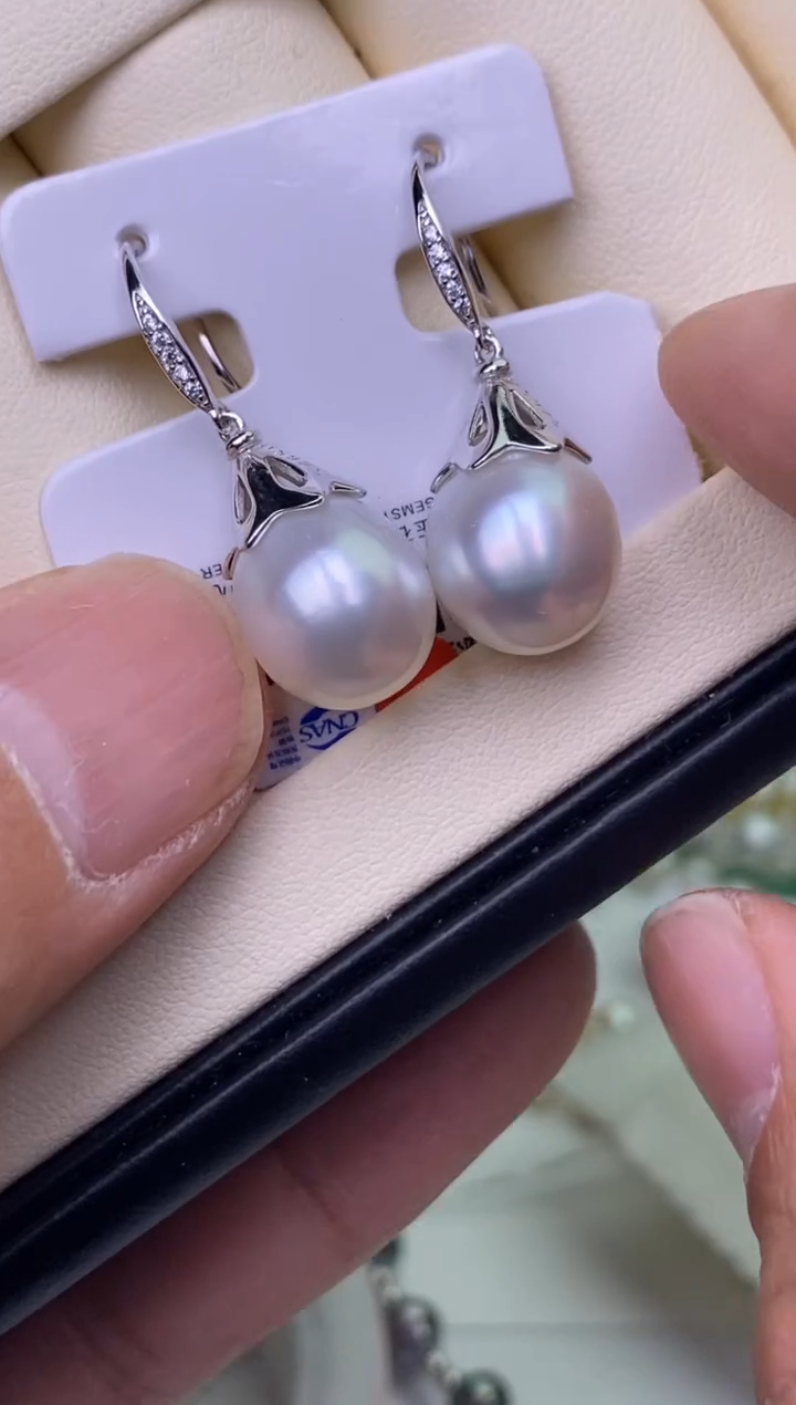 【闪购商品】海水珍珠耳饰银S925镶嵌1