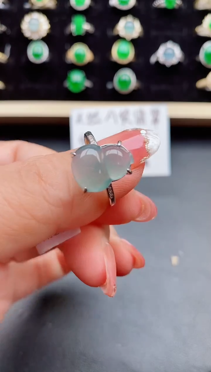 【闪购商品】翡翠戒指银S925镶嵌08000