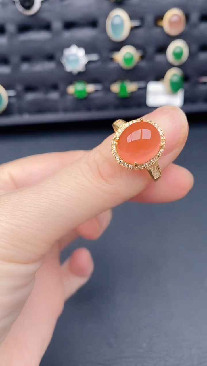 银S925镶嵌南红玛瑙戒指154