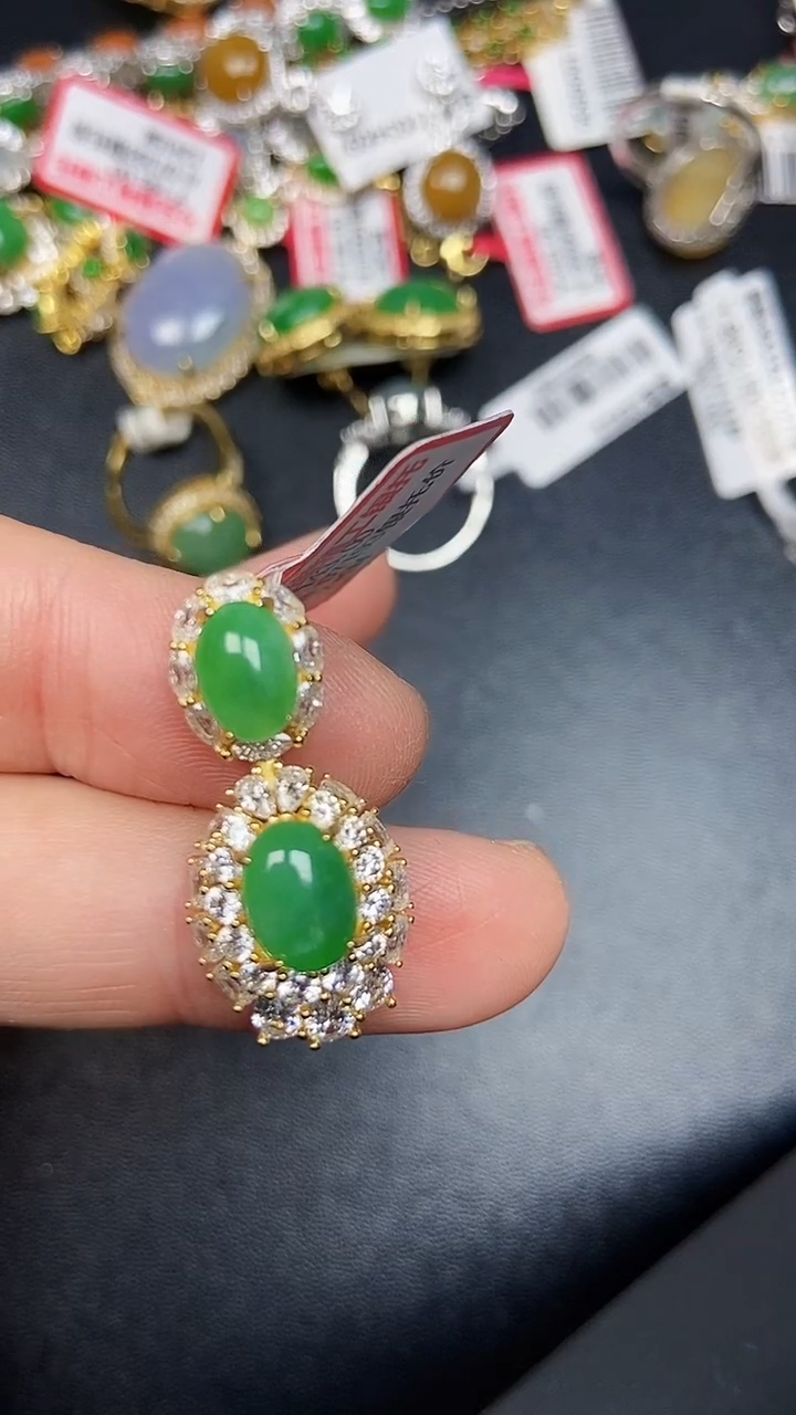 银S925镶嵌戒指翡翠3310