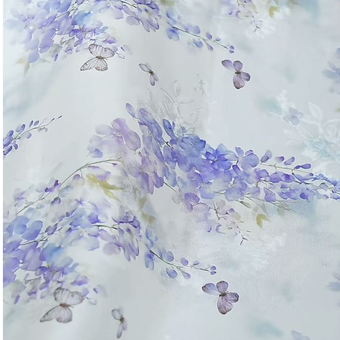 【A106】紫藤花开布料-（定制商品）