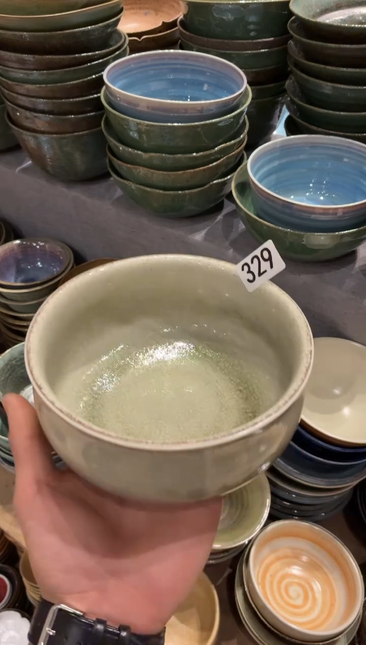 瓷片平**乐329玻化绿钵碗1个