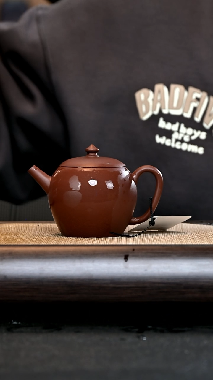 【闪购商品】紫砂茶壶Ah3732 明式巨轮 红紫泥