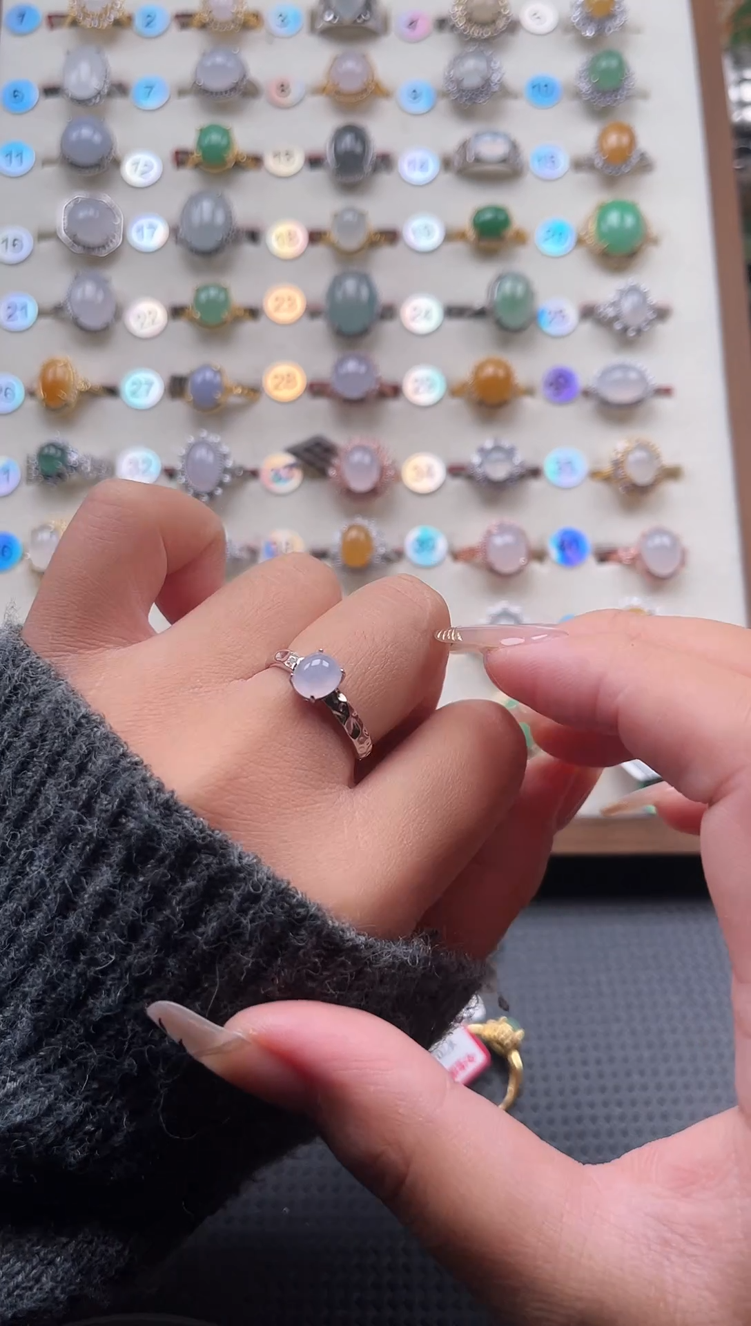 【闪购商品】翡翠戒指银S925镶嵌天然A货翡翠戒指