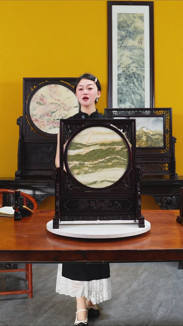 石材天然大理石画摆件