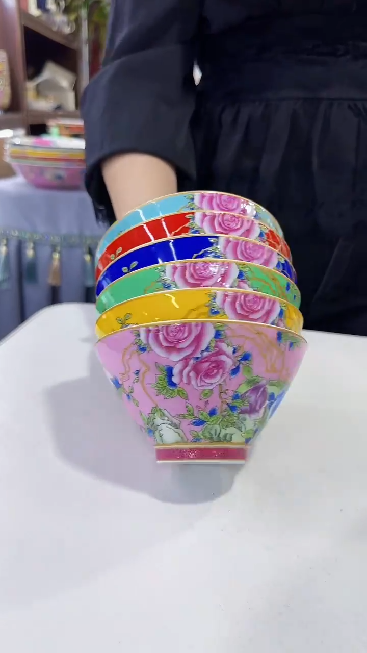 瓷片5英寸斗笠碗6个景德镇陶瓷