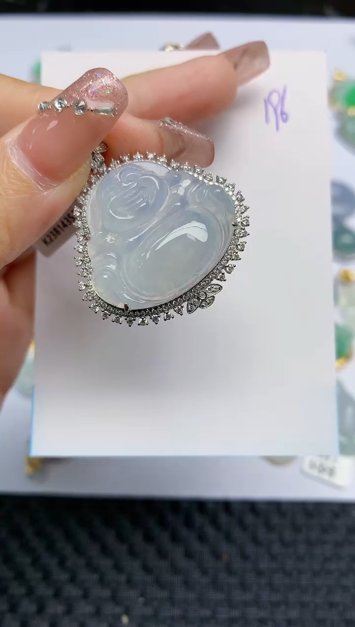 【闪购商品】翡翠颈饰18K金镶嵌天然A货翡翠 196