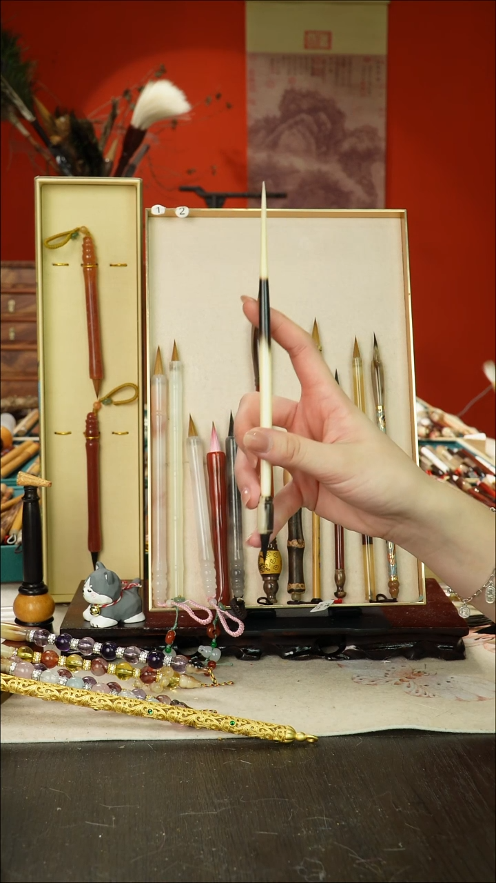 174号闪孤品高货毛笔链接 清水试笔 蘸墨不退