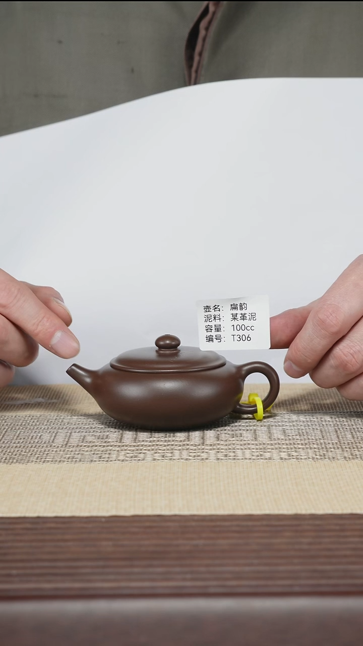 茶壶紫砂T306 某革泥 扁韵 100cc