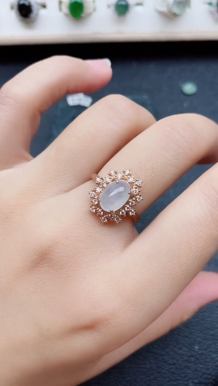 【闪购商品】翡翠戒指银S925镶嵌11111