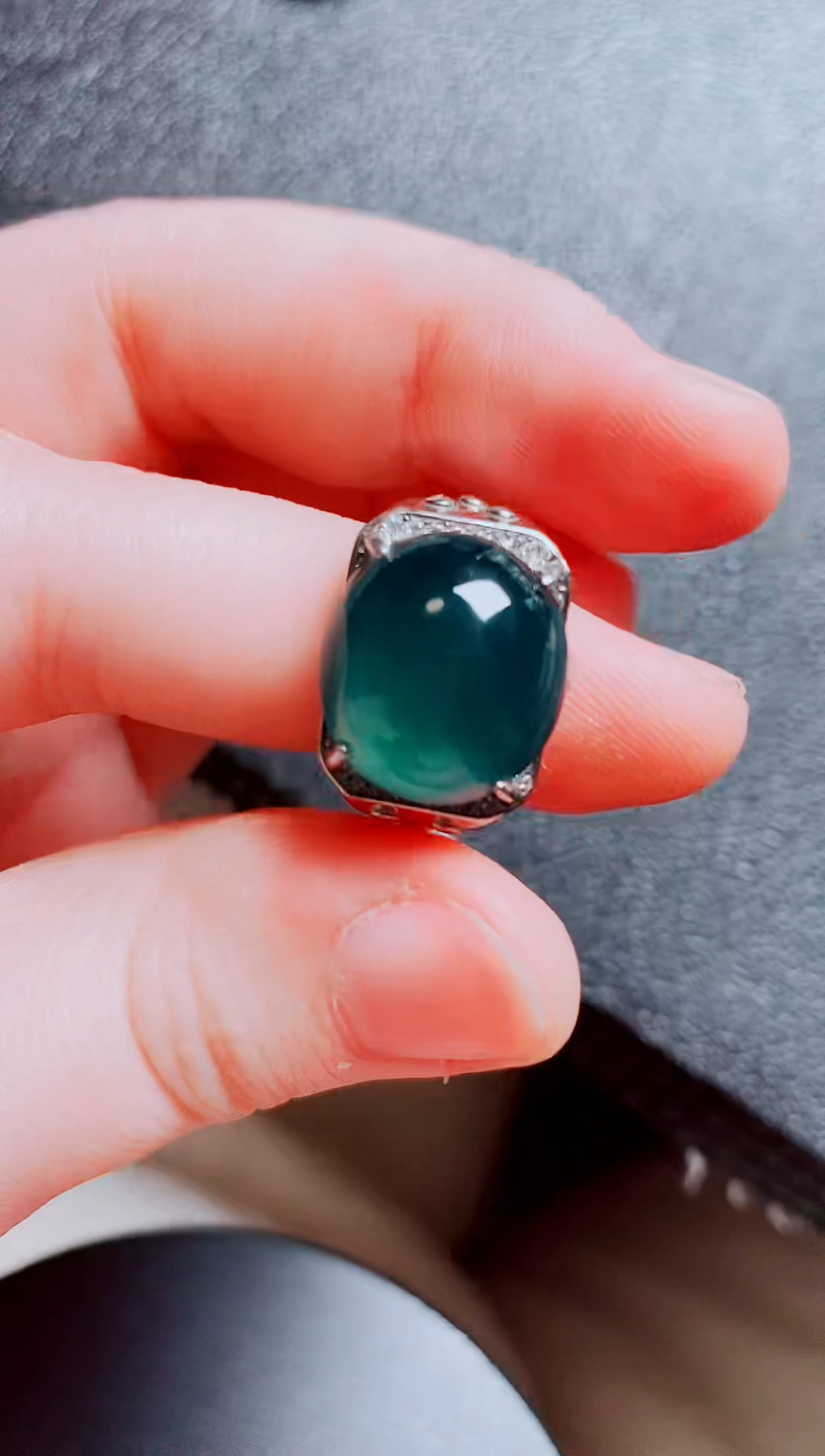 银S925镶嵌戒指翡翠111