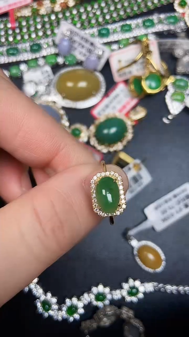 银S925镶嵌戒指翡翠1910