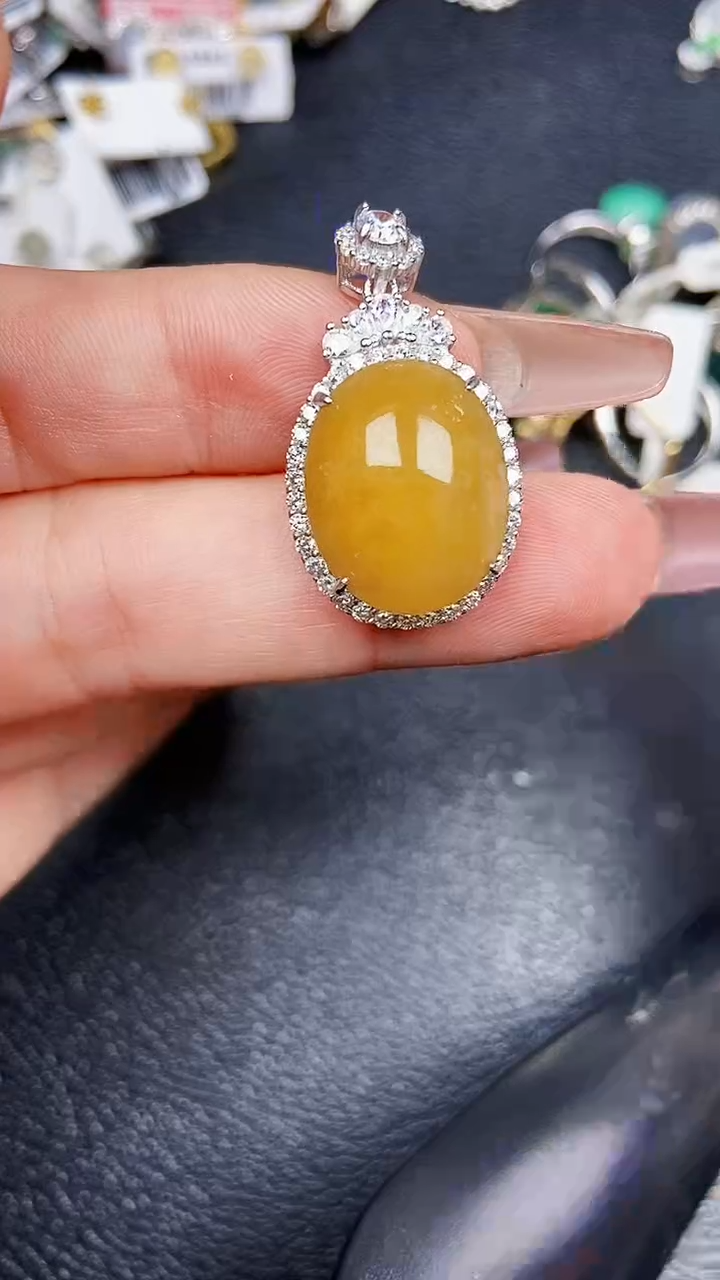 颈饰银S925镶嵌翡翠9160